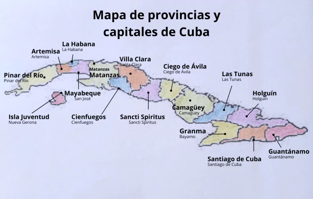 Mapa de Cuba