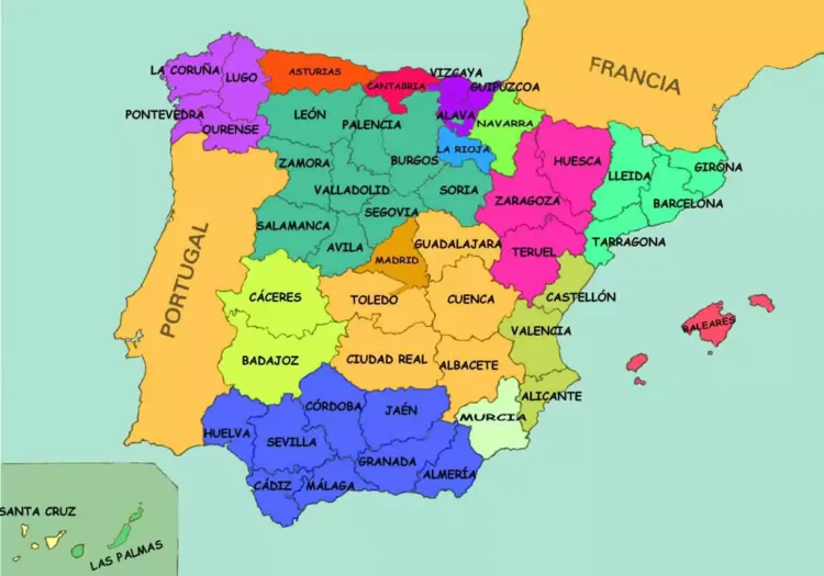 ¿Cuáles son las provincias de España?
