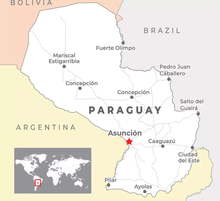 Estos son los departamentos de Paraguay y sus capitales