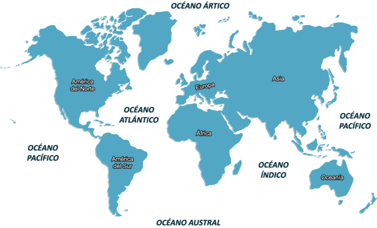 Detalles de los océanos del mundo