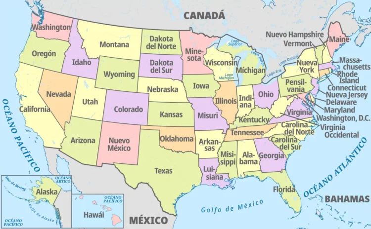 Los Estados de Estados Unidos y sus capitales