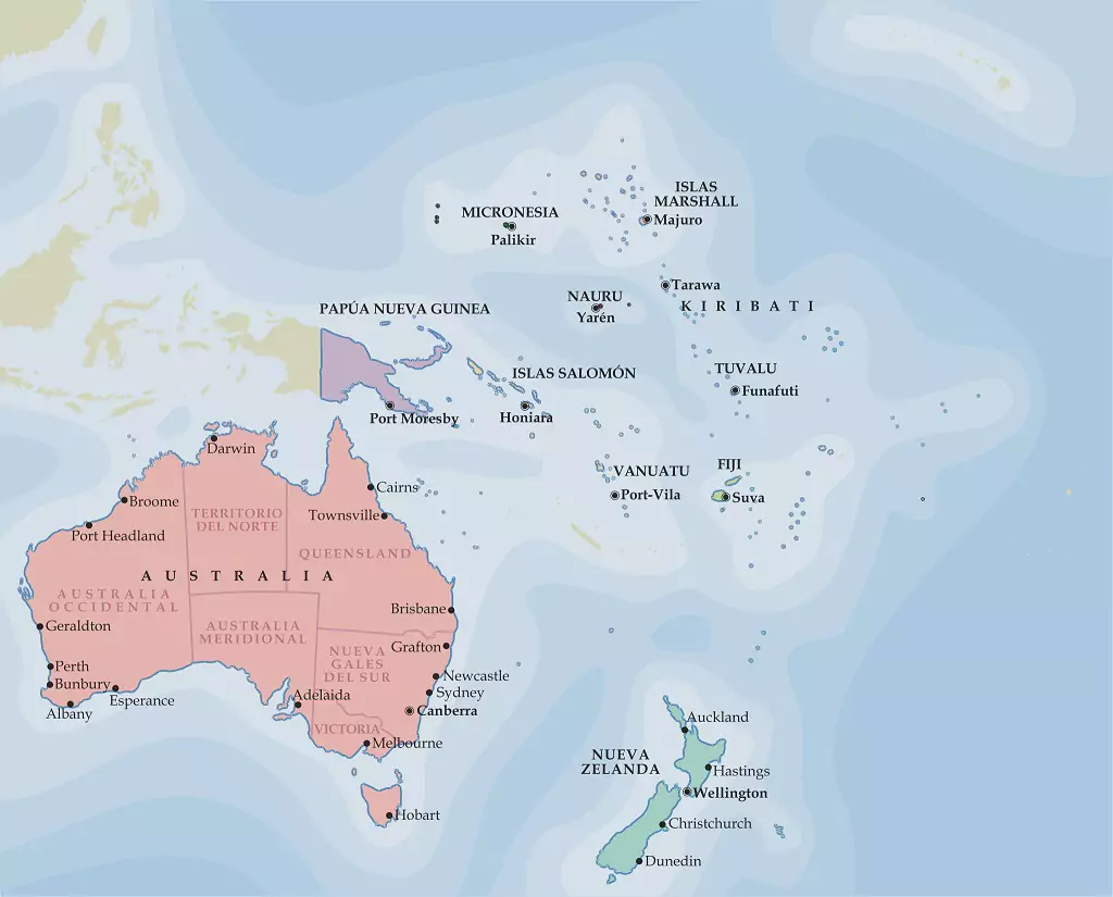 Mapa de Oceanía