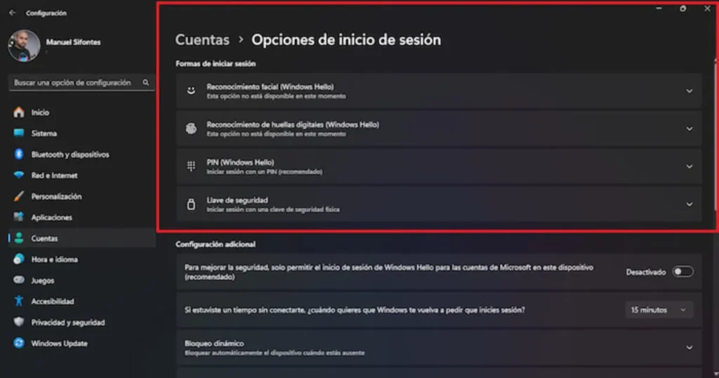 Cómo iniciar sesión en Windows 11 con Windows Hello