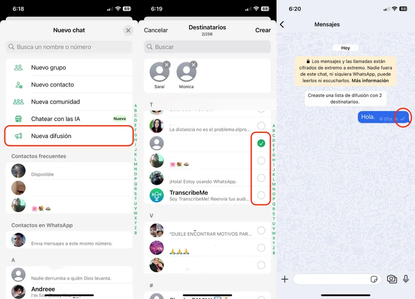Cómo utilizar la función de difusión para descubrir quién tiene tu número de WhatsApp