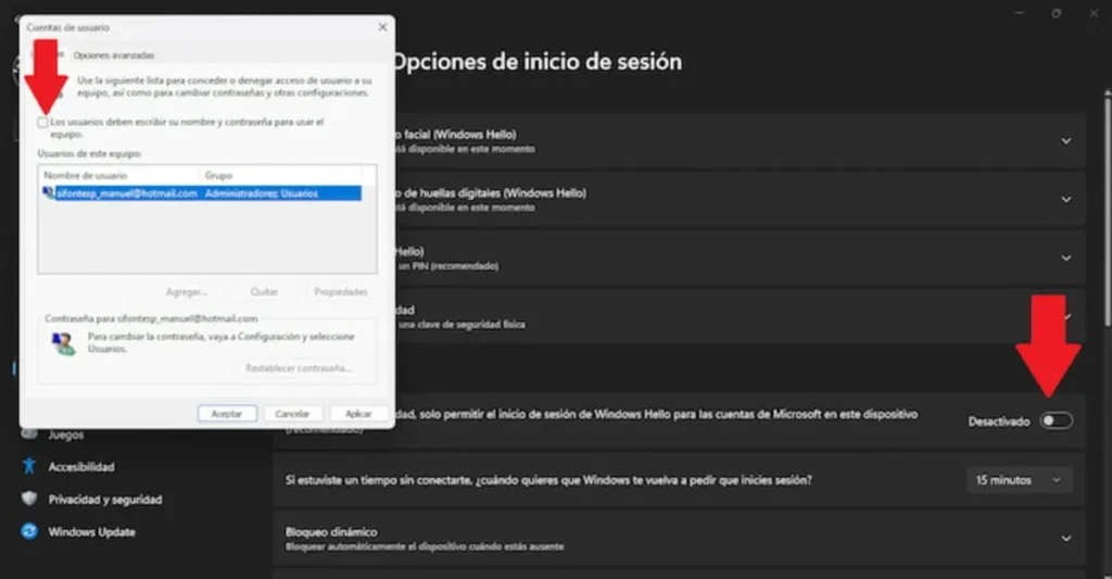 Pasos para iniciar sesión en Windows 11 sin contraseña
