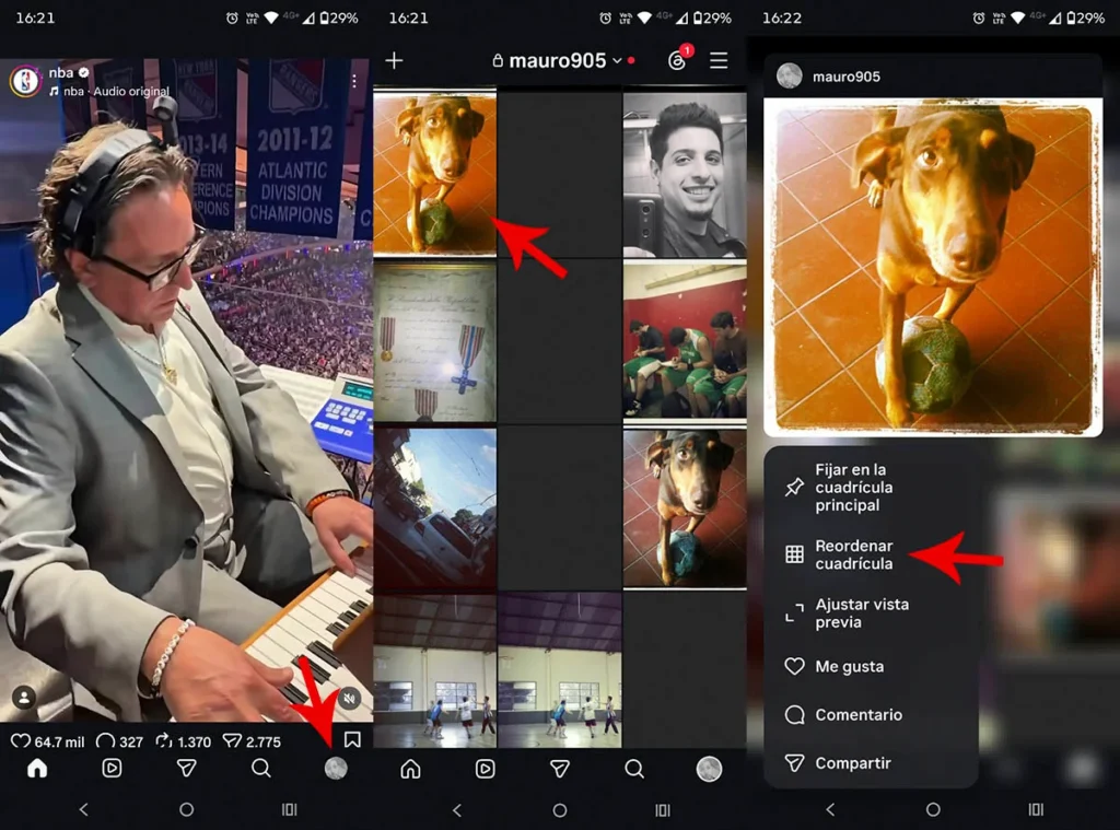 Así puedes reordenar la cuadrícula de tu perfil de Instagram