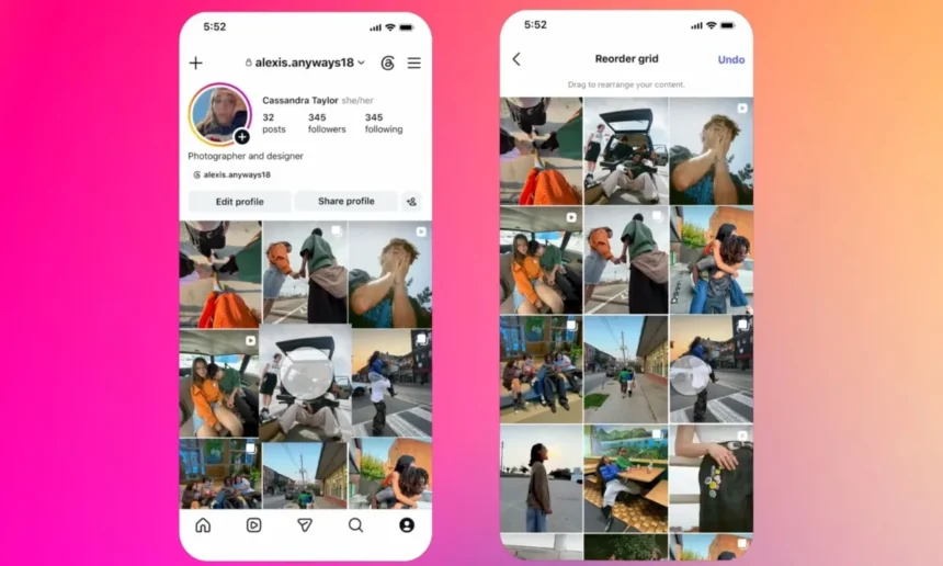 Cómo reordenar la cuadrícula de tu perfil de Instagram paso a paso