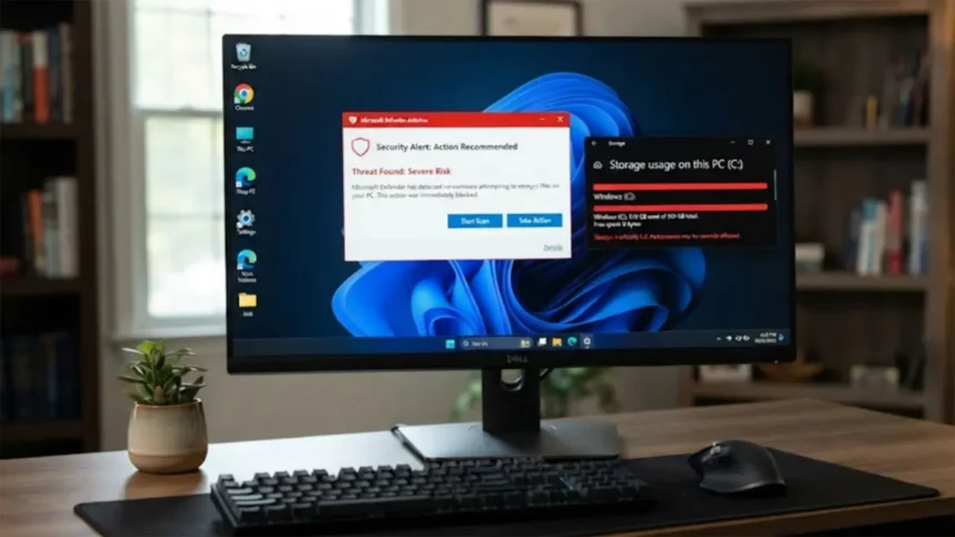 Un fallo en Microsoft Defender en Windows 11 puede llenar por completo el disco duro de tu PC