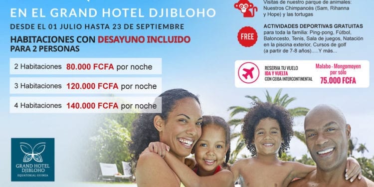 El Gran Hotel Djibloho ofrece paquetes para disfrutar con la familia hasta los últimos días del periodo de verano