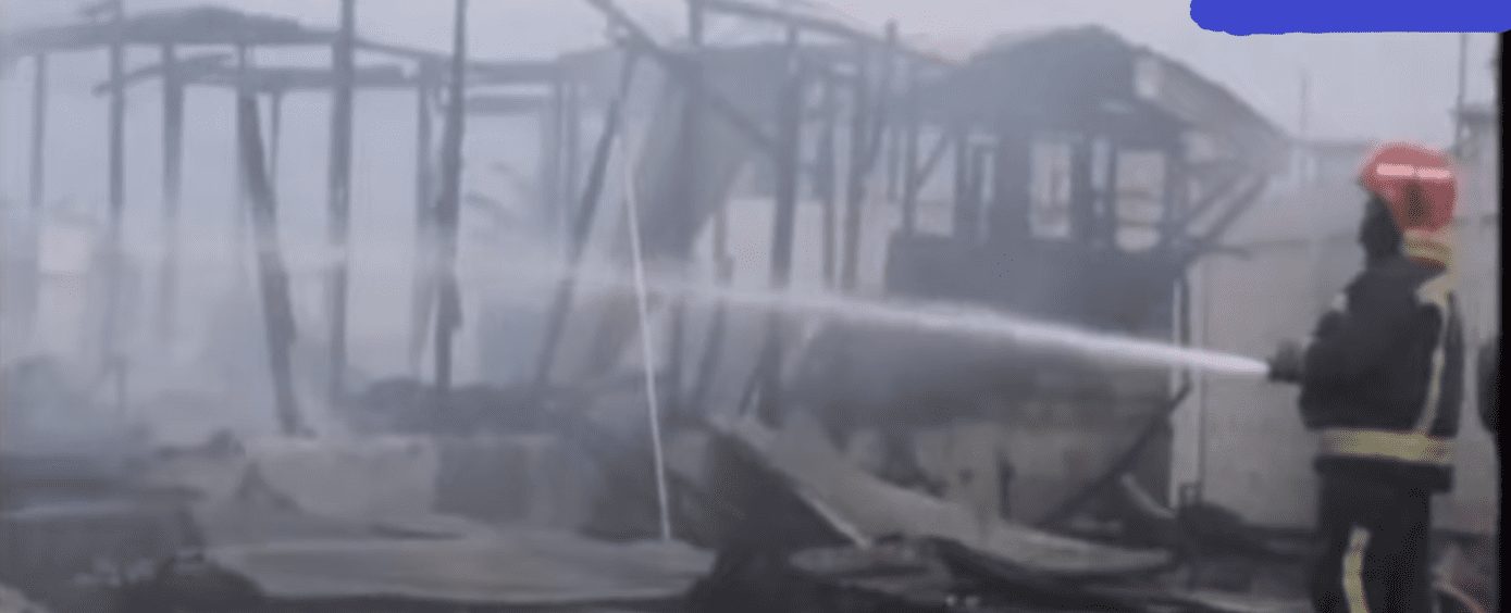El primer incendio del mes de octubre en Bata deja 4 familias en la calle