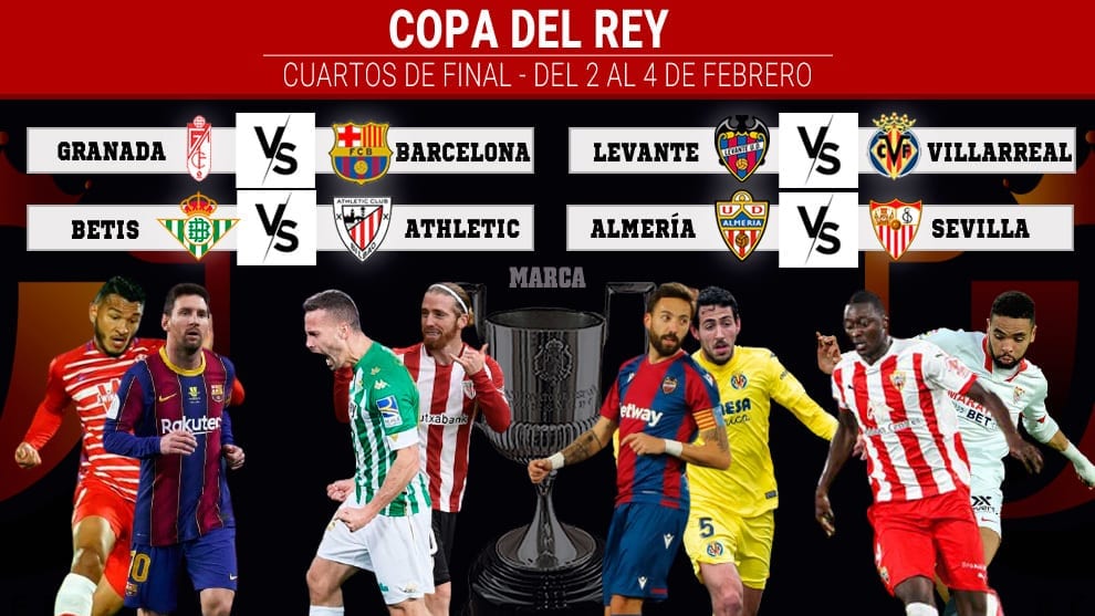 Cuartos de Copa del Rey: dos derbis y el gordo cae en Granada