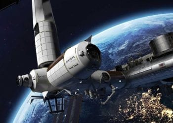 Pictured is a rendering of the commercial space station being built by Axiom Space.