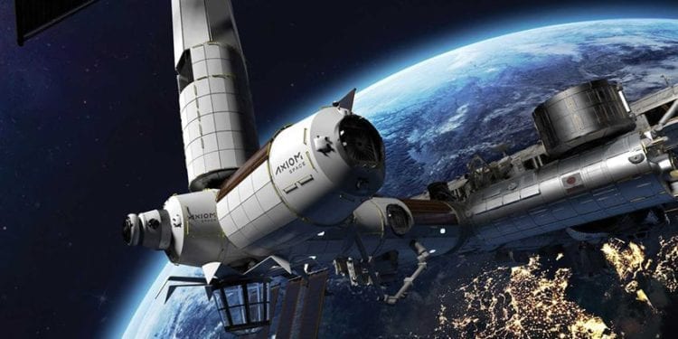 Pictured is a rendering of the commercial space station being built by Axiom Space.