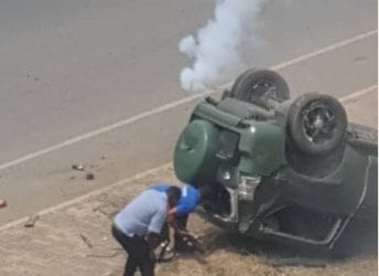 Lamentable accidente de un vehículo militar en las inmediaciones de la panadería San Juan