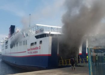 Incendio en el Barco San Valentín 3 en el Puerto de Malabo