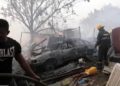 Voraz incendio destruye una carpintería, un taller mecánico y más negocios en Santa María III-Malabo