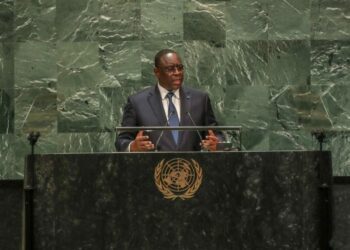 El presidente de Senegal, Macky Sall, se dirige a la 77ª sesión de la Asamblea General en la sede de las Naciones Unidas, el martes 20 de septiembre de 2022. 
© africanews Mary Altaffer/Copyright 2022 The Associated Press.