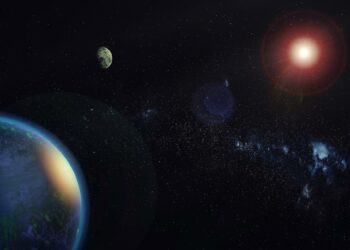 Artist's impression of two Earth-mass planets orbiting the star GJ 1002. Credit: Alejandro Suárez Mascareño and Inés Bonet (IAC)
