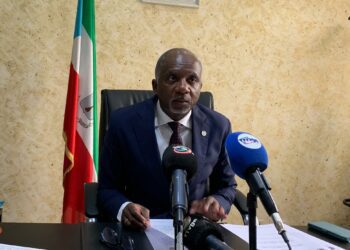 Fiscal General de la República, Anatolio Nzang Nguema. Rueda de prensa de hoy miércoles, 5 de marzo de 2025 / Foto: AhoraEG.