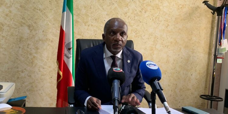 Fiscal General de la República, Anatolio Nzang Nguema. Rueda de prensa de hoy miércoles, 5 de marzo de 2025 / Foto: AhoraEG.