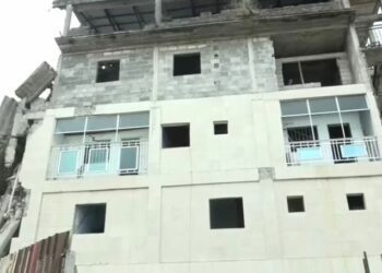 Imagen del derrumbe parcial del edificio el día 23 de enero de 2025