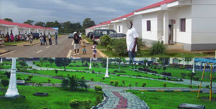 Imágenes del barrio Buena Esperanza 1, una de las principales zonas residenciales de expansión urbana de Malabo.